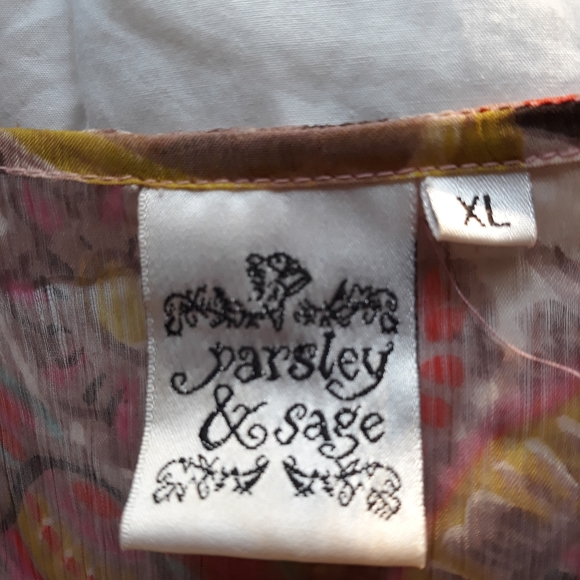Parsley & Sage Sheer Beach Cover Top XL - Picture 5 of 8